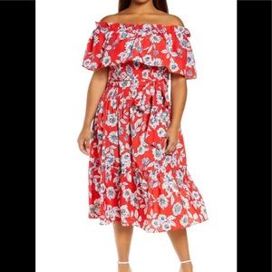 Eliza J Floral summer off the shoulder maxi dress